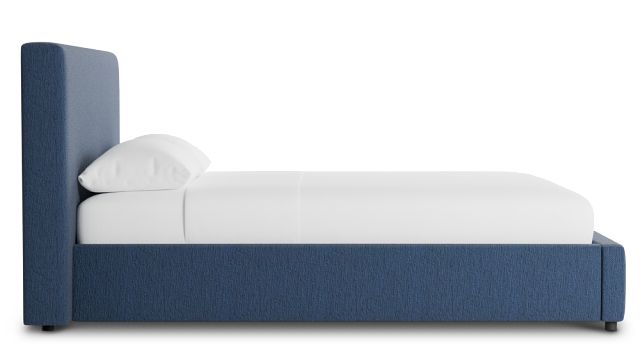 Grayton Revenue Dark Blue 44" Upholstered Platform Bed