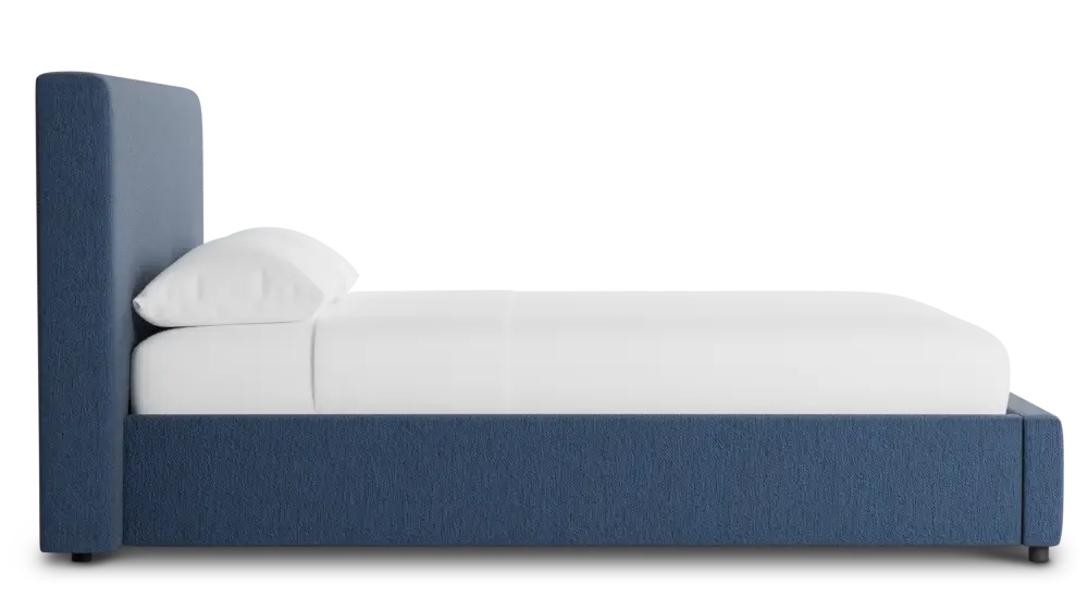 Grayton Revenue Dark Blue 44" Upholstered Platform Bed Grayton Revenue Dark Blue 44" Upholstered Platform Bed