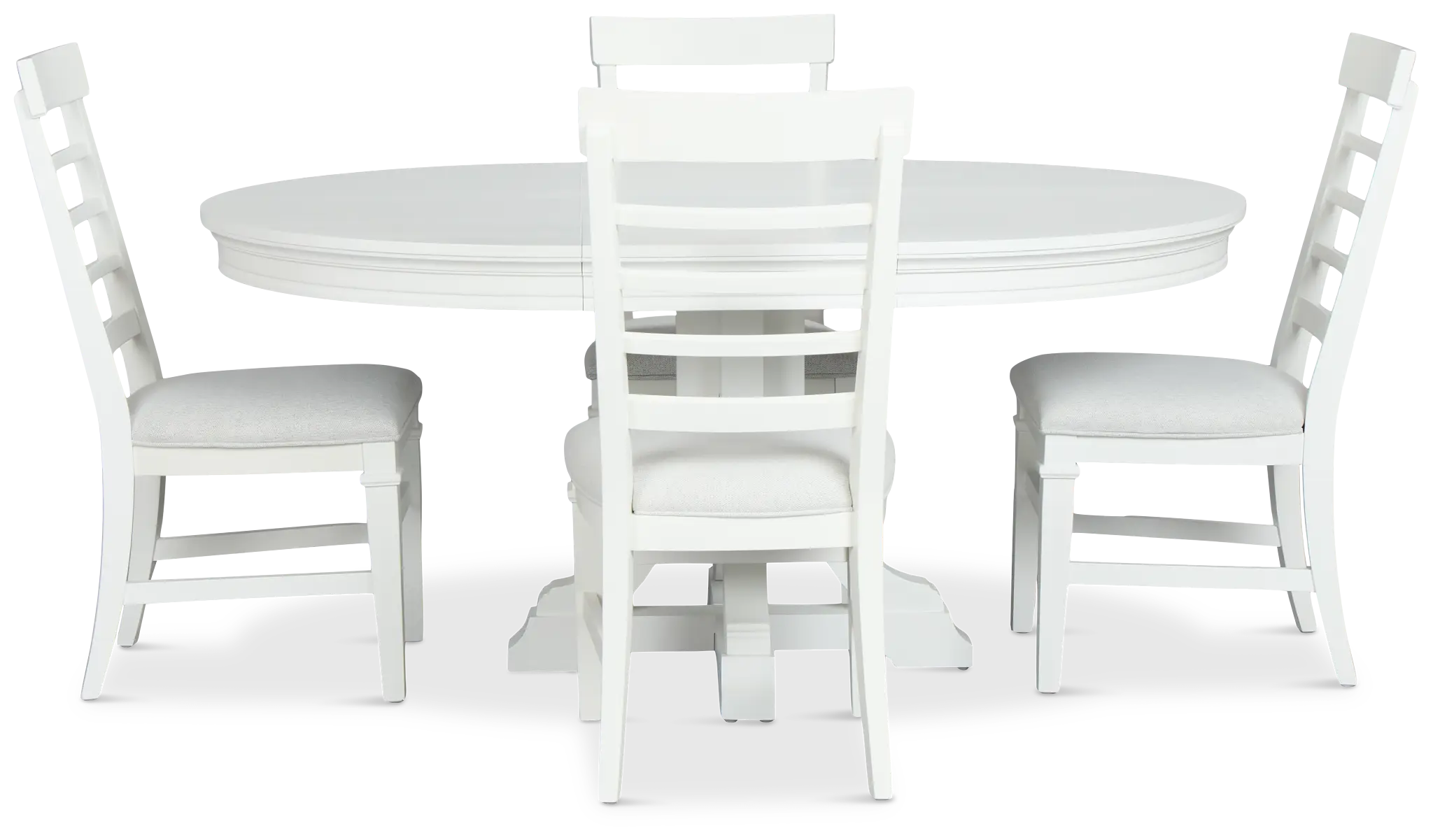 Cape Cod Ivory Round Table & 4 Upholstered Chairs Cape Cod Ivory Round Table & 4 Upholstered Chairs
