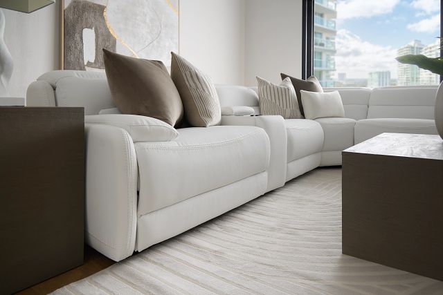 Jett White Micro Medium Triple Power 2-arm Sectional