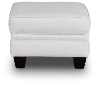 Avery White Fabric Ottoman