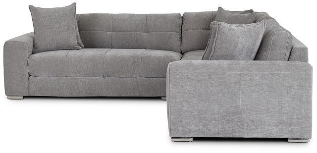 Brielle Light Gray Fabric Small Two-arm Sectional (2)