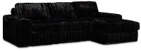 Teddy Black Fabric Right Chaise Sectional
