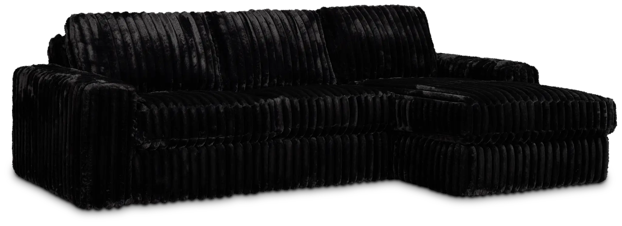 Teddy Black Fabric Right Chaise Sectional Teddy Black Fabric Right Chaise Sectional