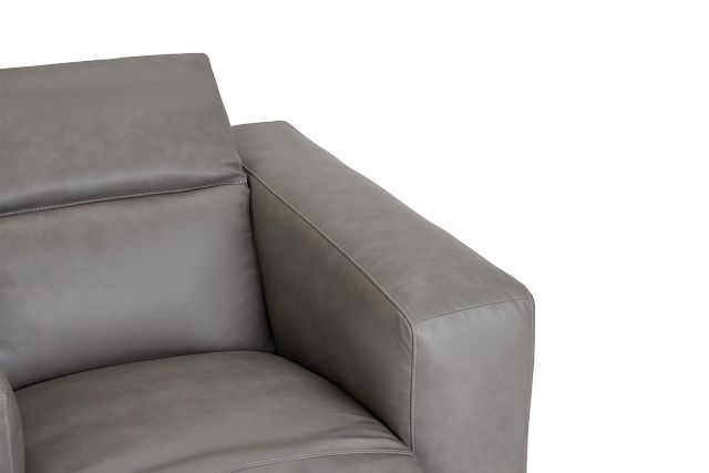 Copa Gray Leather Power Recliner
