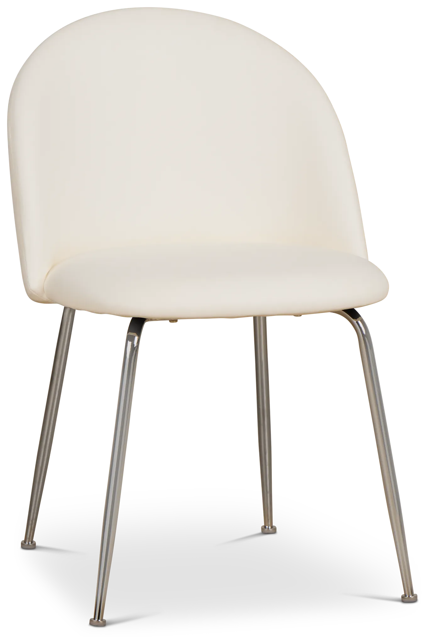 Capri White Micro Upholstered Side Chair W/ Chrome Legs