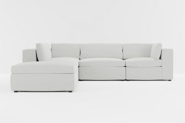 Destin Delray Pewter Fabric 5pc Bumper Sectional