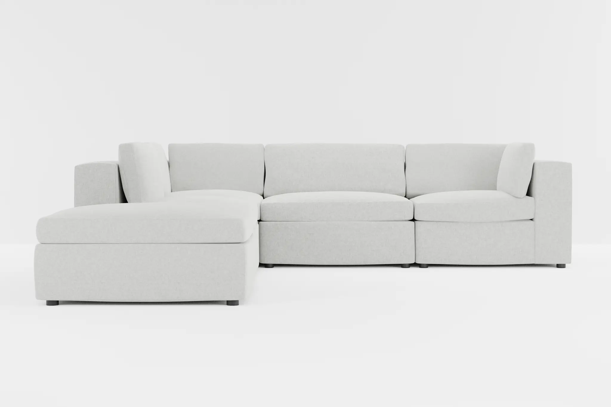 Destin Delray Pewter Fabric 5pc Bumper Sectional Destin Delray Pewter Fabric 5pc Bumper Sectional