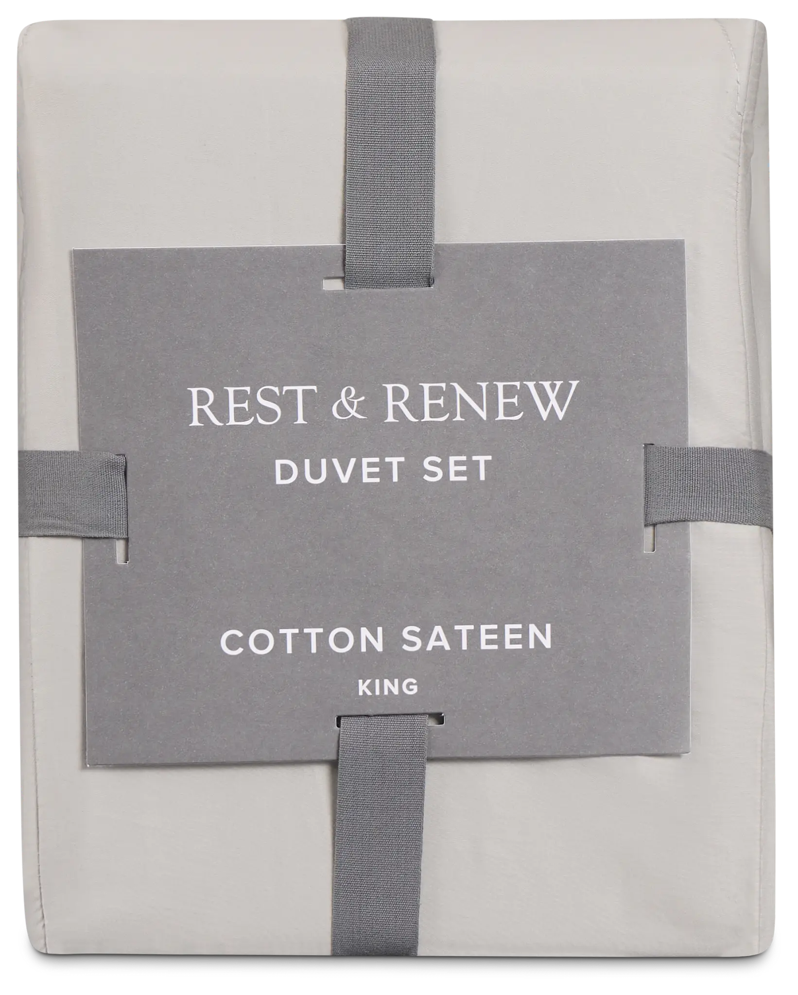 Rest & Renew Cotton Sateen Gray 300 Thread Duvet Set Rest & Renew Cotton Sateen Gray 300 Thread Duvet Set