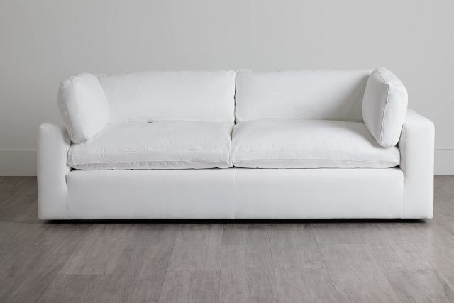Grant White Fabric Sofa, Living Room - Sofas