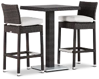 Zen White 27" Pub Table & 2 Barstools