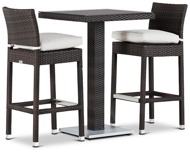 Zen White 27" Pub Table & 2 Barstools