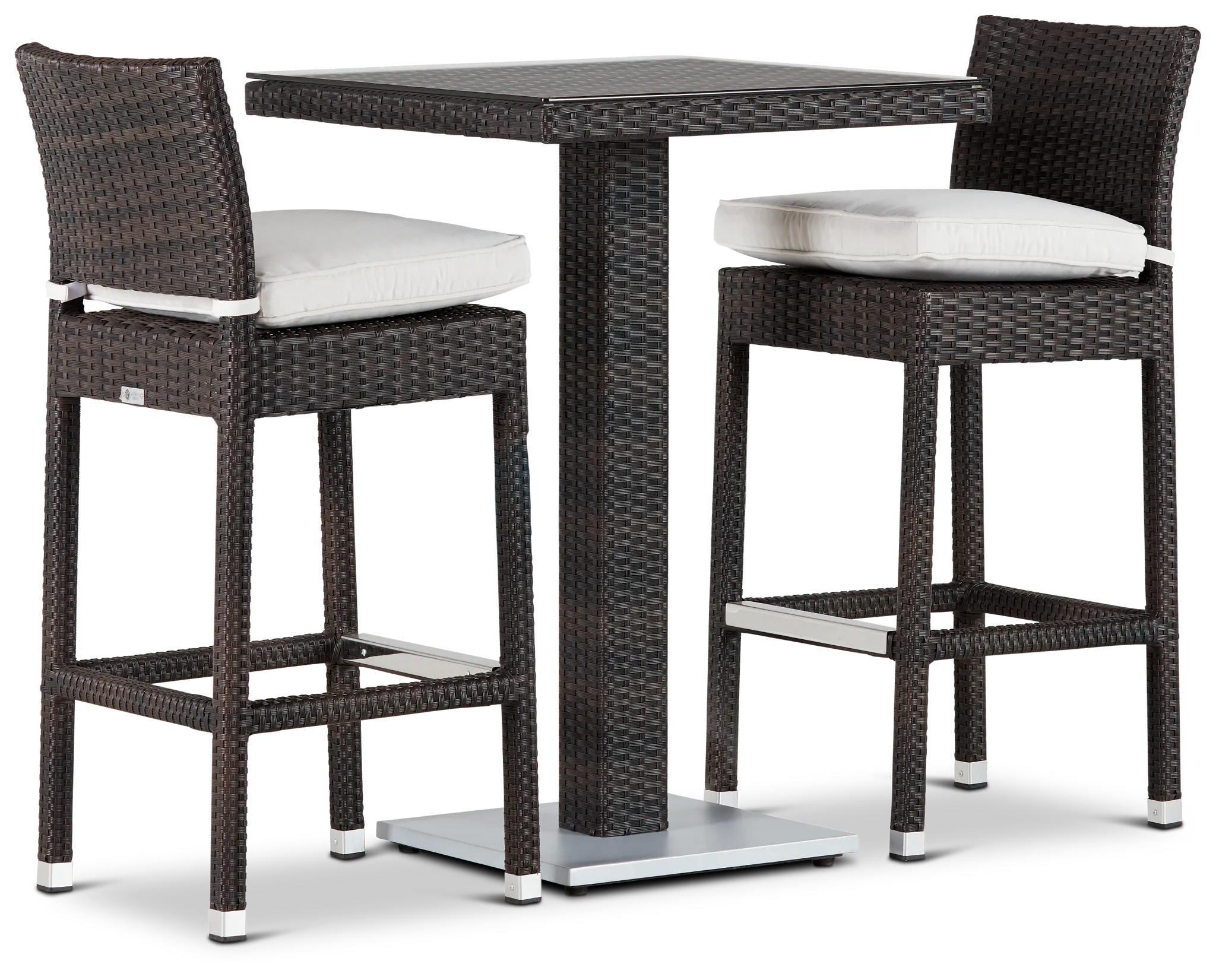 Zen White 27" Pub Table & 2 Barstools