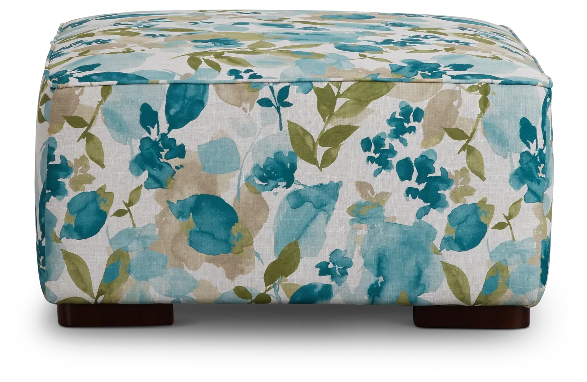 Wellstone Teal Fabric Cocktail Ottoman Wellstone Teal Fabric Cocktail Ottoman