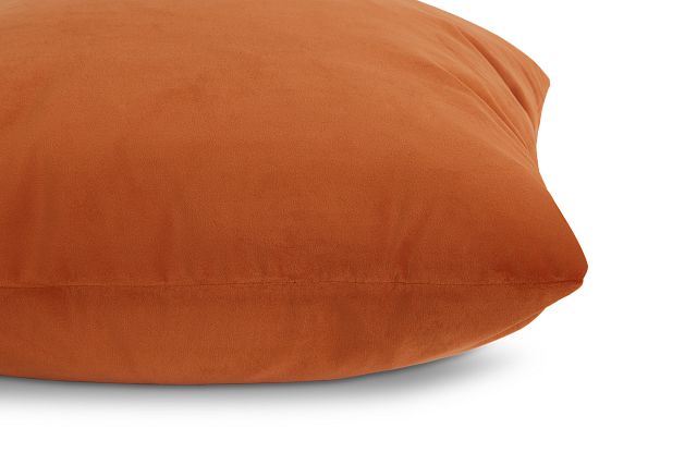 Joya Orange Velvet 20" Accent Pillow