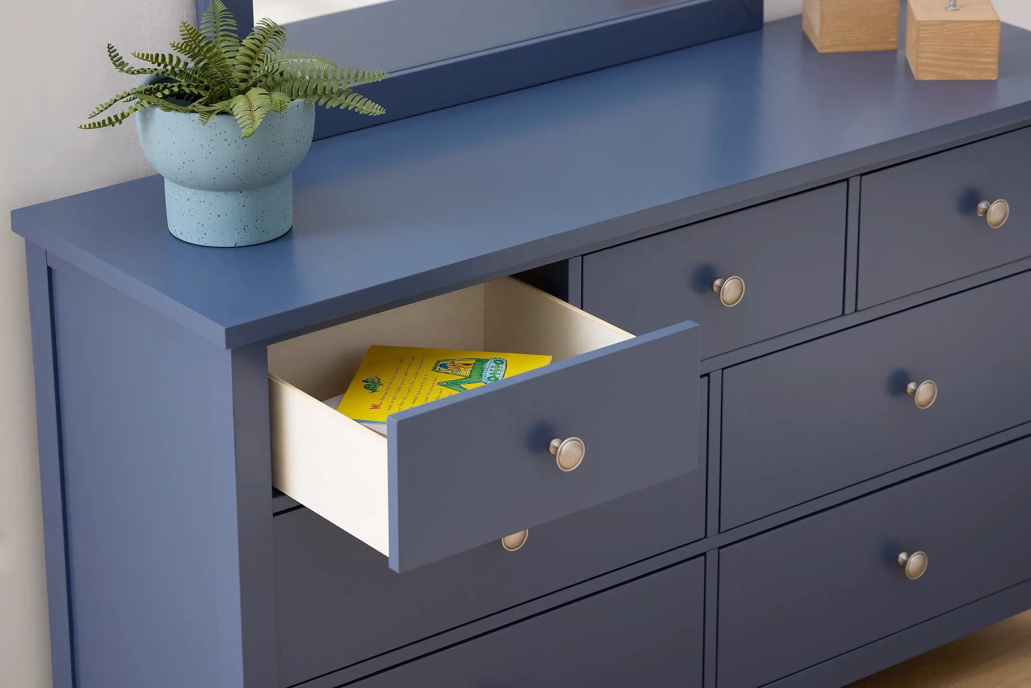 Charleston Dark Blue Dresser & Mirror