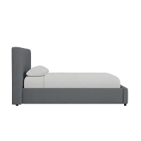 Grayton Delray Dark Gray 44" Upholstered Platform Bed
