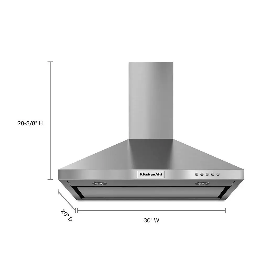 Kitchenaid 400 Series Stainless Steel 30" Wall Mount Canopy Hood Kitchenaid 400 Series Stainless Steel 30" Wall Mount Canopy Hood