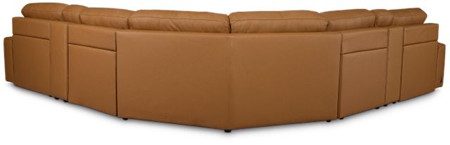 Rudy Brown Lthr/vinyl Large Dual Power Right Extension Chaise Sectional