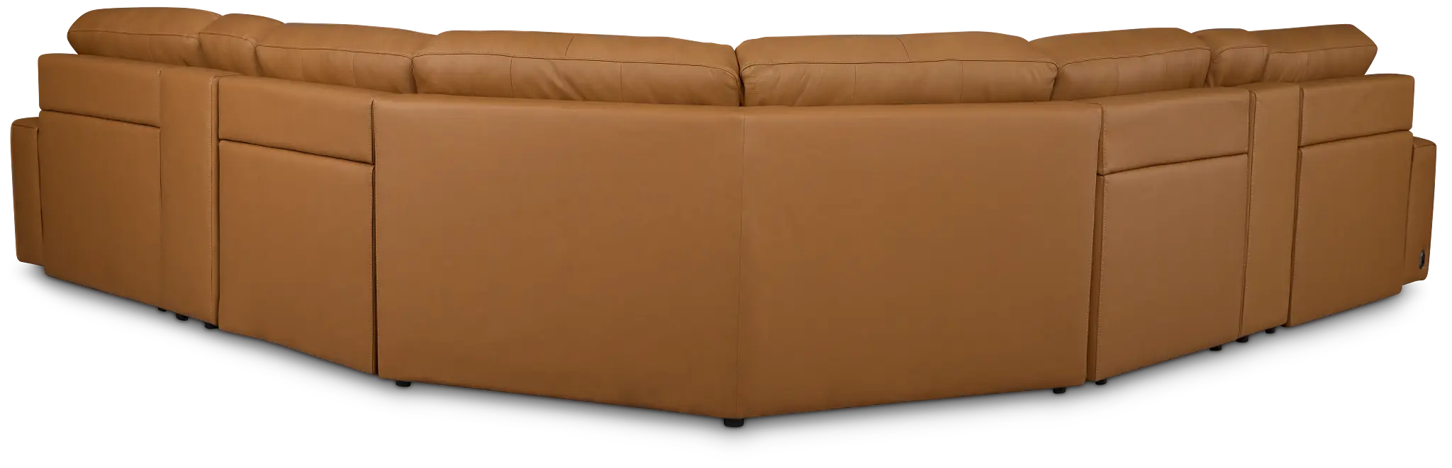 Rudy Brown Lthr/vinyl Large Dual Power Right Extension Chaise Sectional Rudy Brown Lthr/vinyl Large Dual Power Right Extension Chaise Sectional