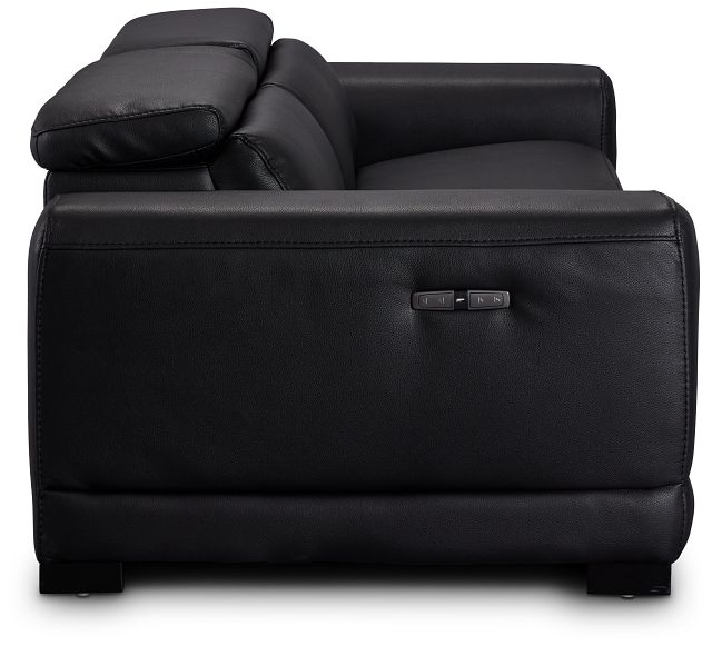 Lombardy Black Micro Power Reclining Sofa