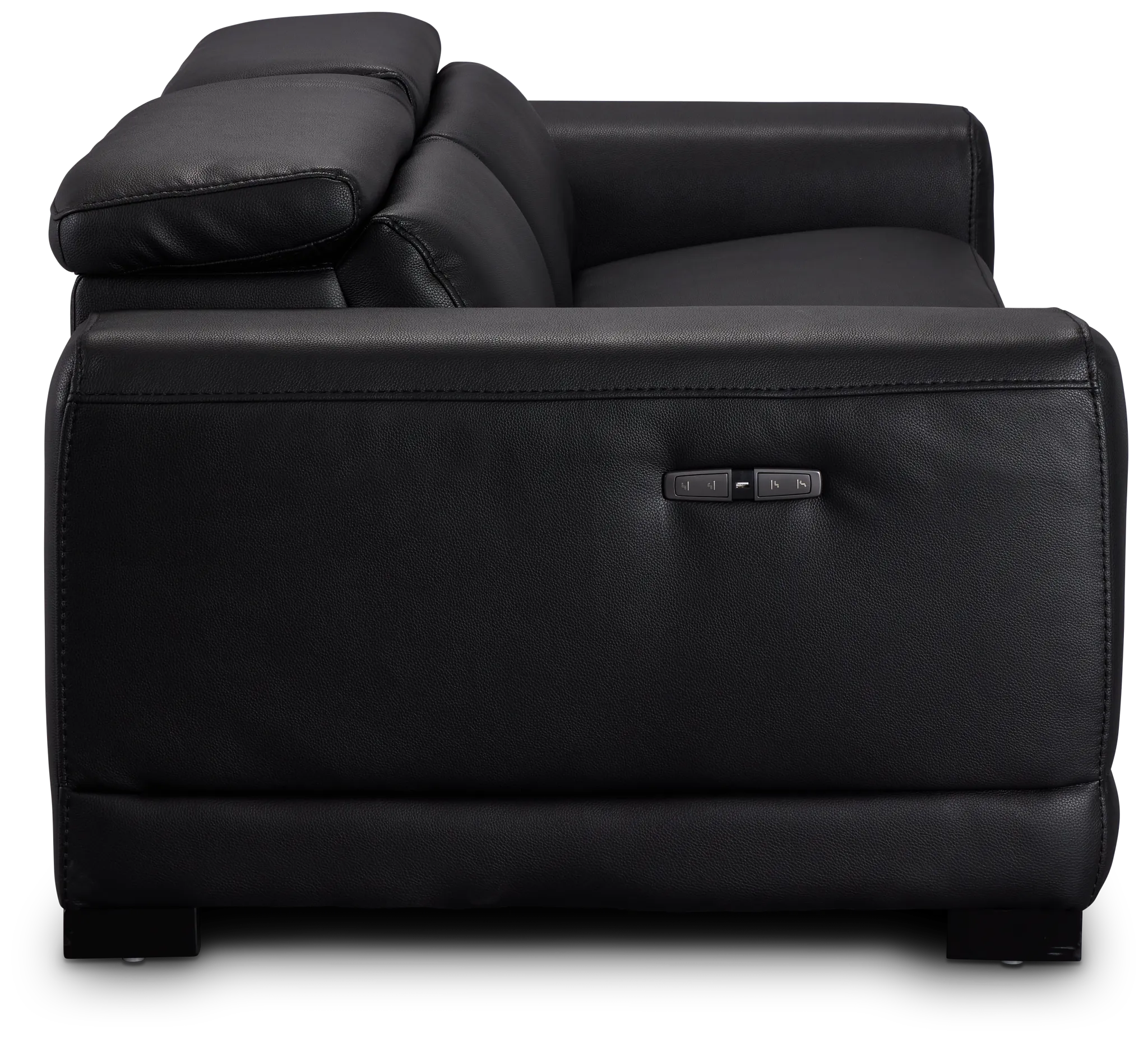 Lombardy Black Micro Power Reclining Sofa