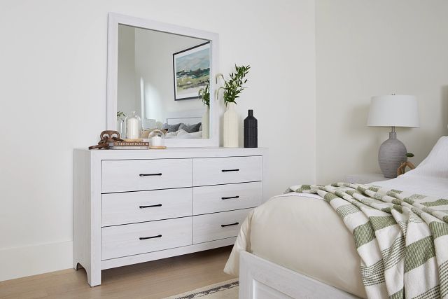 Ollie White Dresser & Mirror