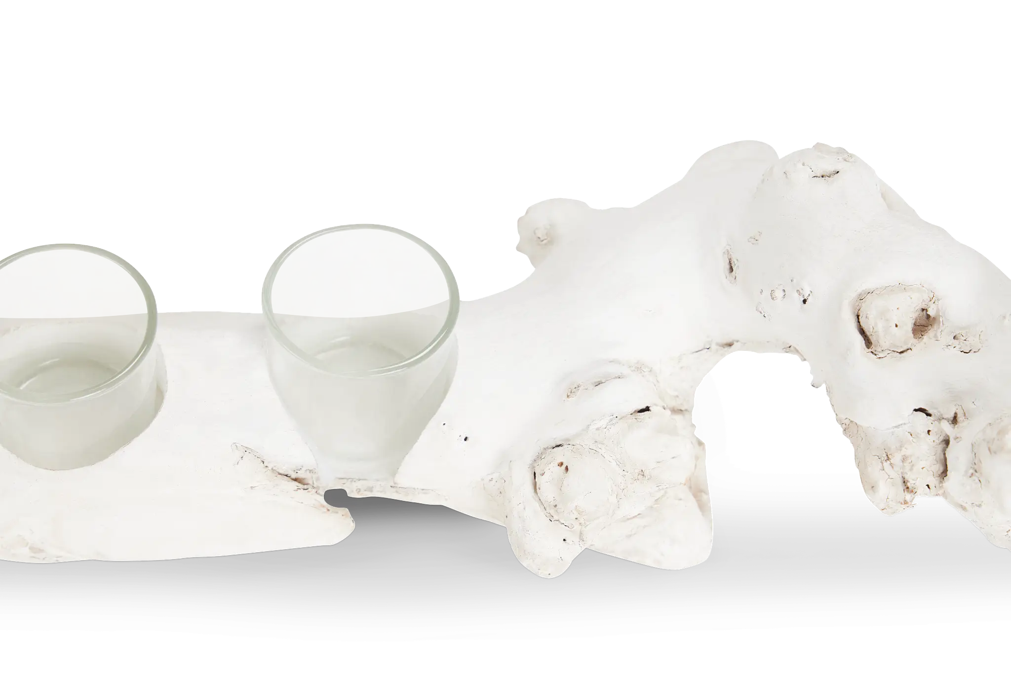 Tygra White Wood Candle Holder Tygra White Wood Candle Holder