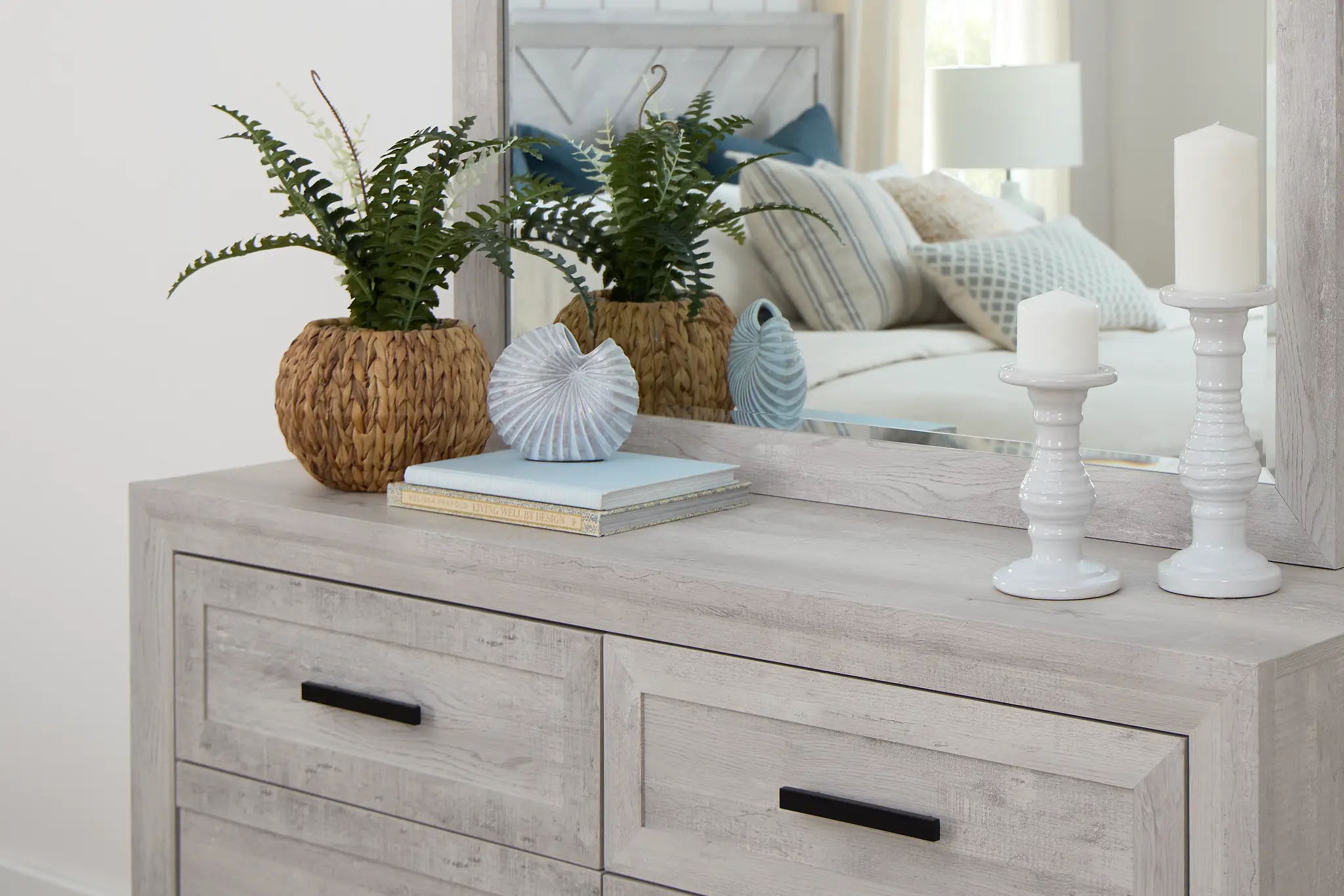 Delray White Dresser & Mirror Delray White Dresser & Mirror