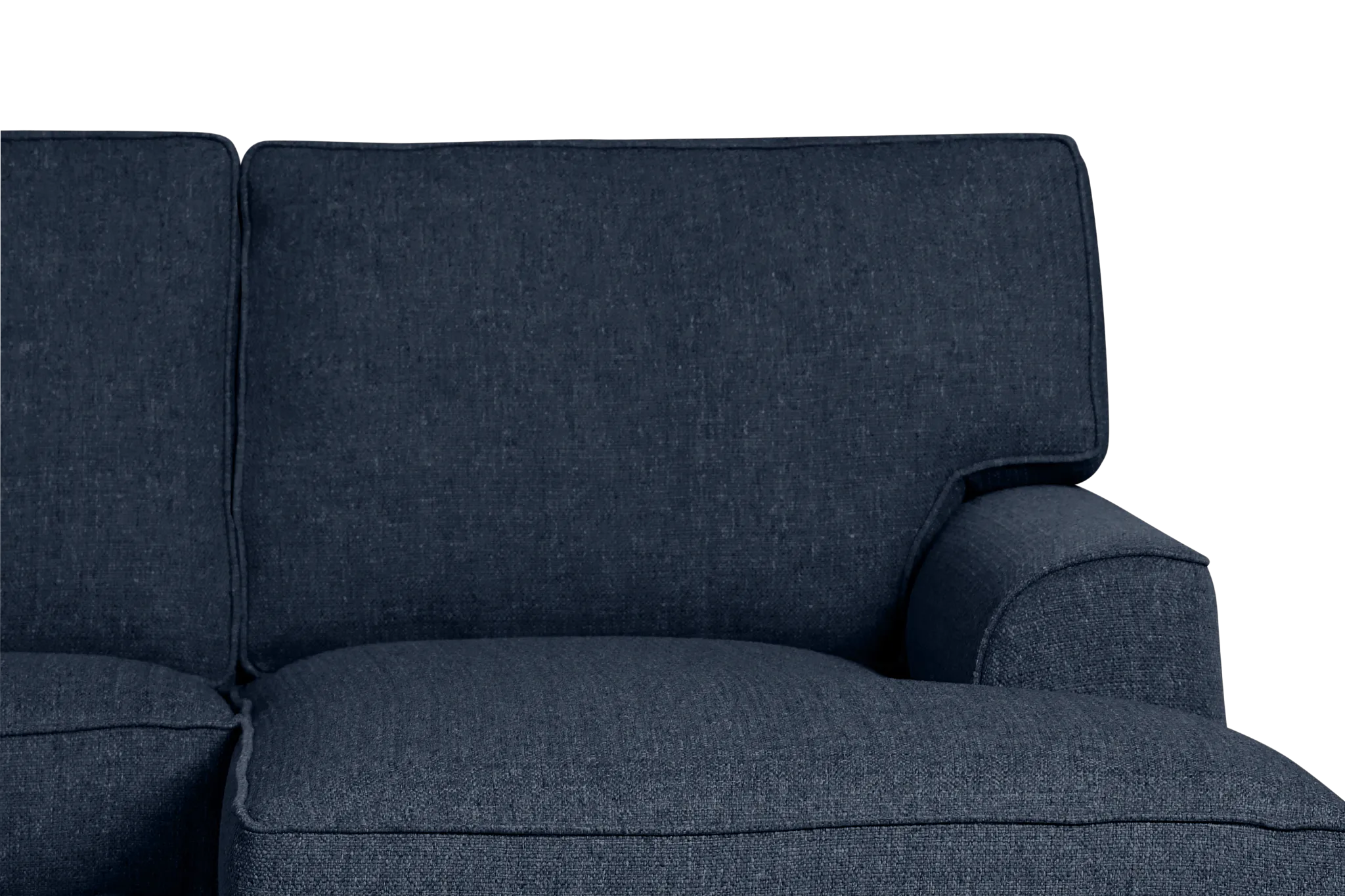 Sinclair Dark Blue Fabric Small Right Chaise Sectional