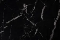 Merrick Black Round Table With 4 Gray Upholstered Side Chairs