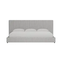 Grayton Sea Lane Light Gray 54" Upholstered Platform Bed