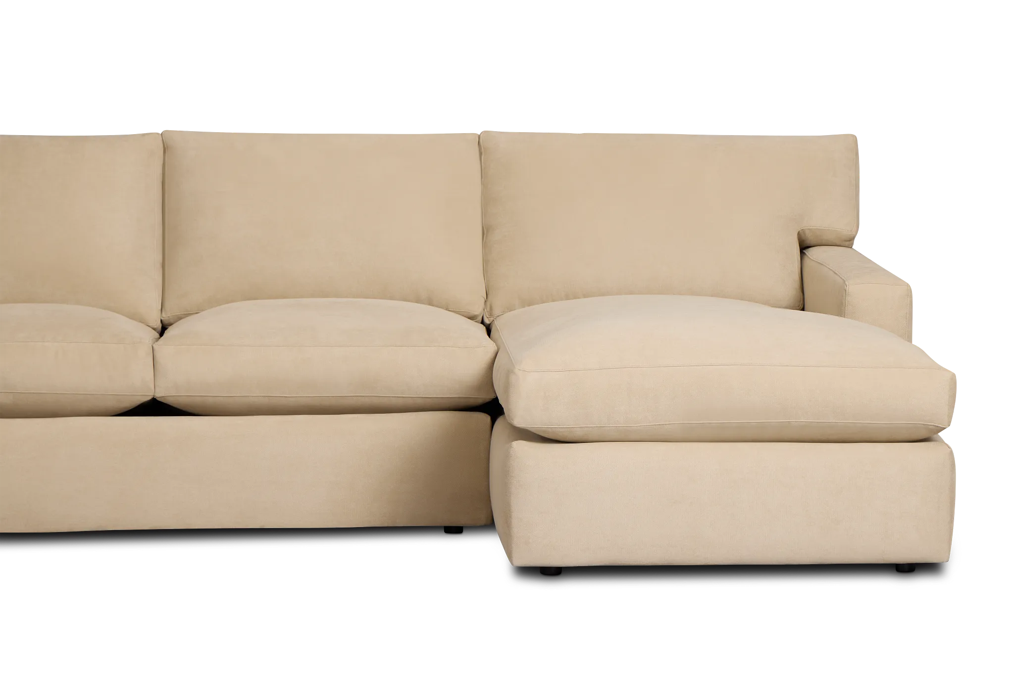 Hudson Beige Fabric Medium Right Chaise Sectional