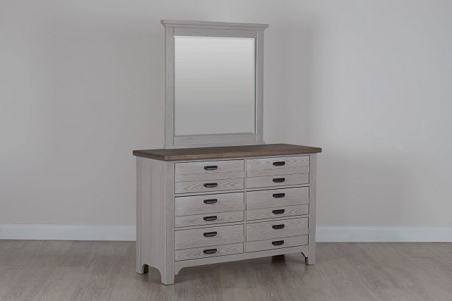 Bungalow Two-tone Dresser & Mirror (2)