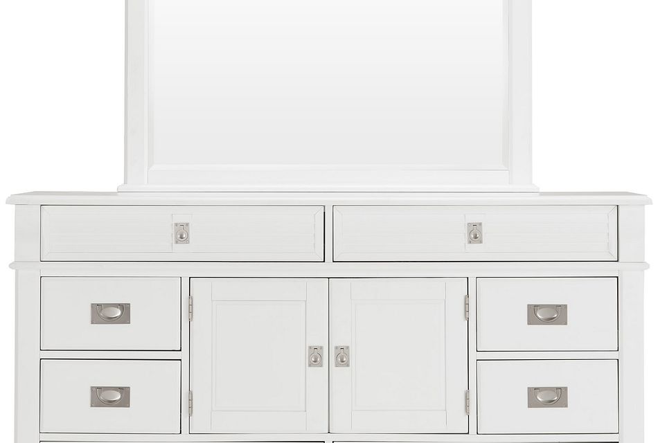 white dresser with mirror