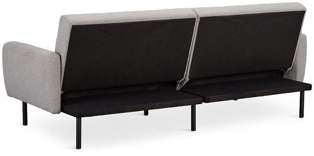 Denali Light Gray Fabric Sofa Futon