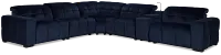 Gemma Navy Velvet Medium Triple Power 2-arm Sectional