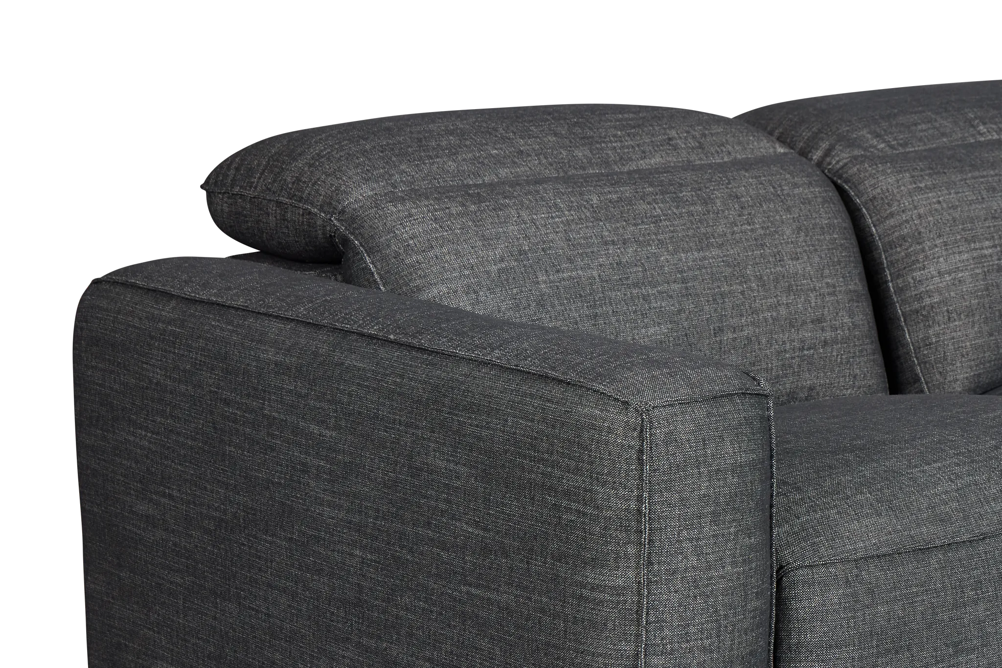 Ryland Dark Gray Fabric Small Two-arm Power Reclining Sectional