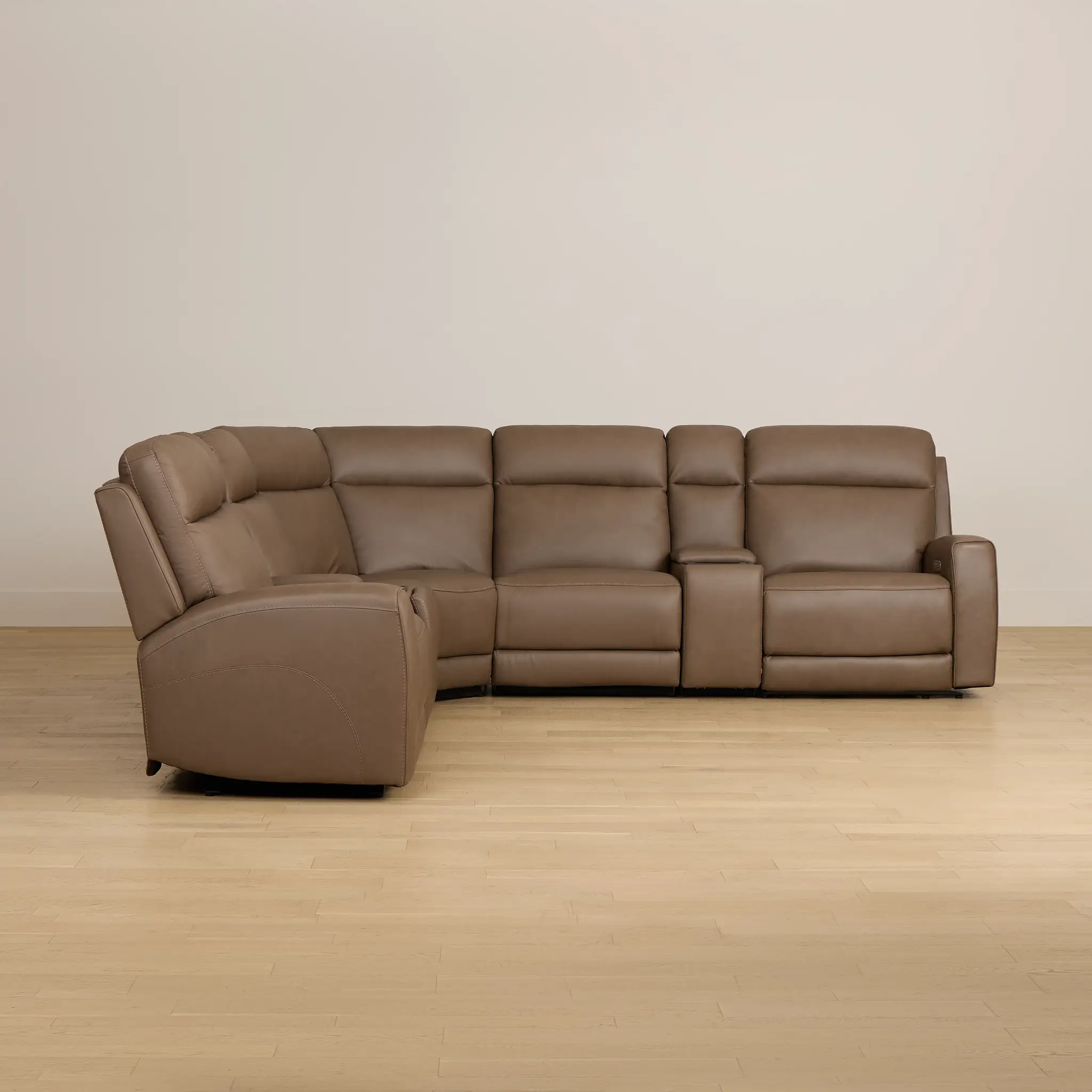 Flexsteel Belmont Dark Brown Lthr/vinyl Large Dual Power Reclining Two-arm Sectional Flexsteel Belmont Dark Brown Lthr/vinyl Large Dual Power Reclining Two-arm Sectional