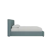 Grayton Sutton Blue 44" Upholstered Platform Bed