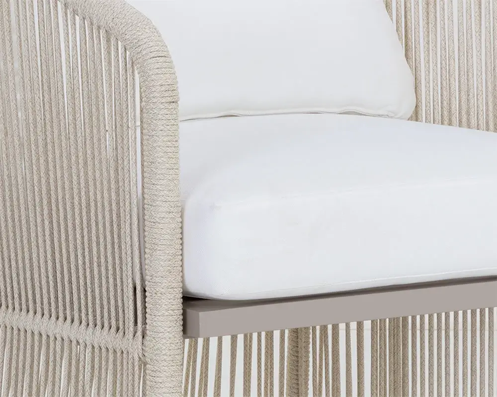 Ashe Light Beige White Cushioned Arm Chair Ashe Light Beige White Cushioned Arm Chair