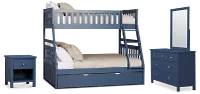 Charleston Dark Blue Bunk Bed Trundle Bedroom