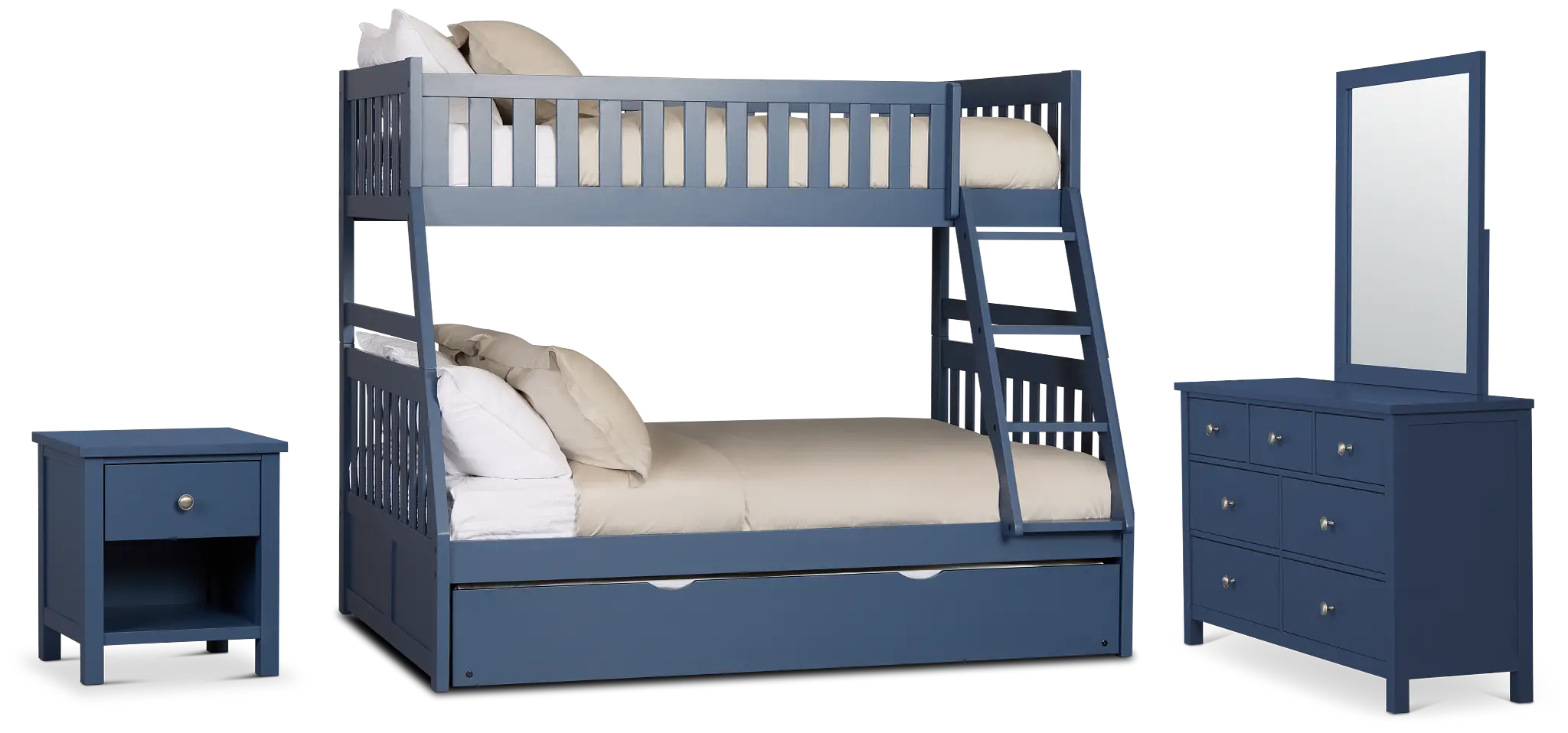 Charleston Dark Blue Bunk Bed Trundle Bedroom Charleston Dark Blue Bunk Bed Trundle Bedroom