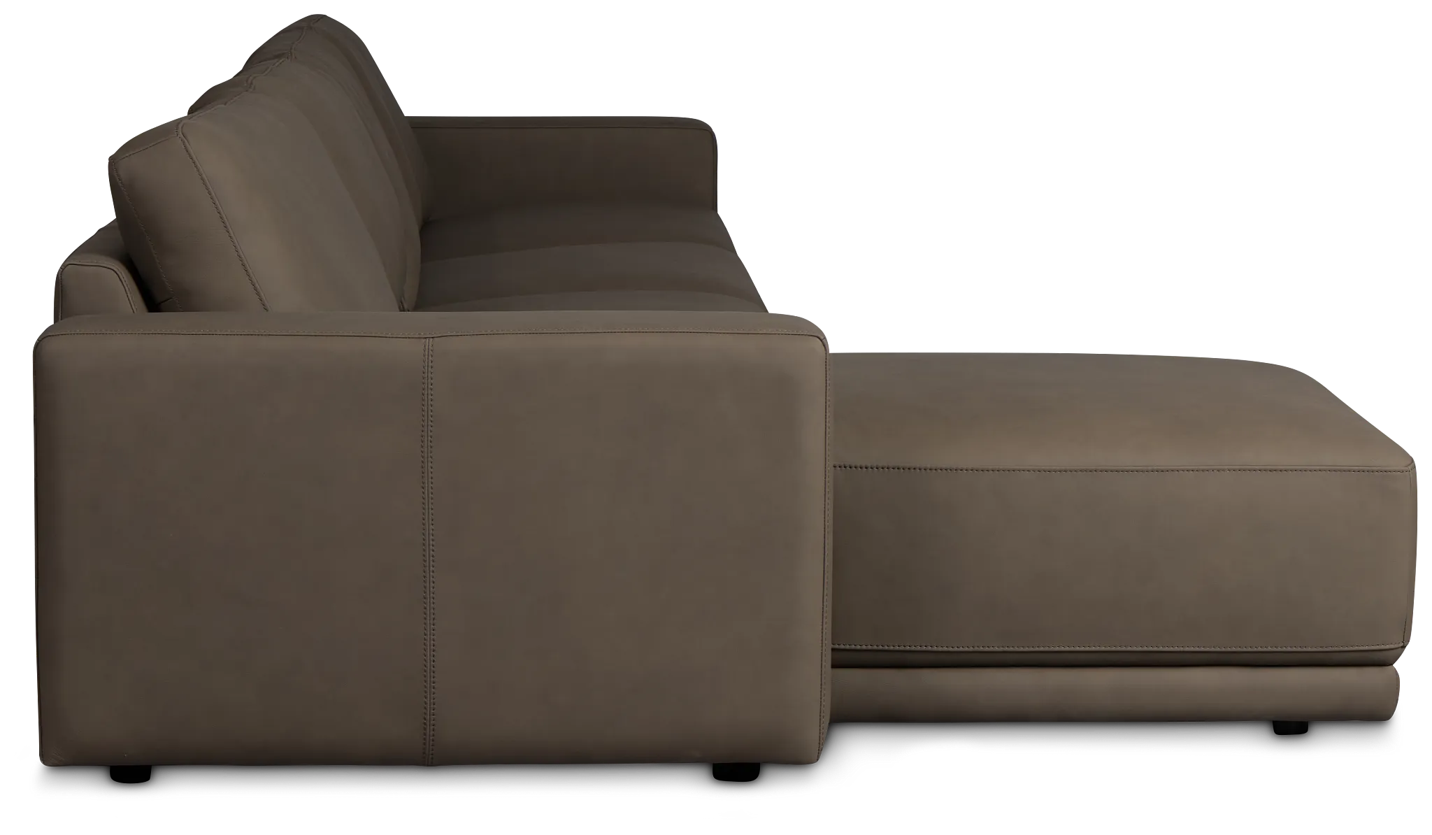 Kellan Dark Gray Leather Small Left Chaise Sectional