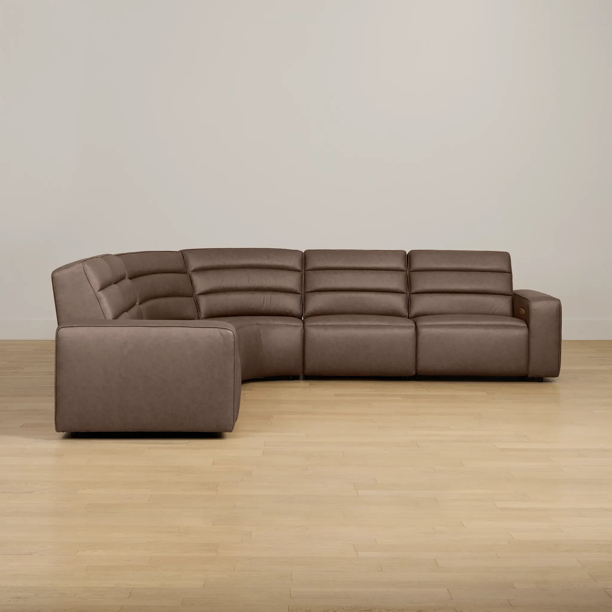 Sawyer Dark Brown Micro Small Triple Power Reclining Two-arm Sectional Sawyer Dark Brown Micro Small Triple Power Reclining Two-arm Sectional