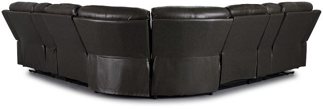 Maverick Dark Gray Lthr/vinyl Large Triple Power Reclining Two-arm Sectional