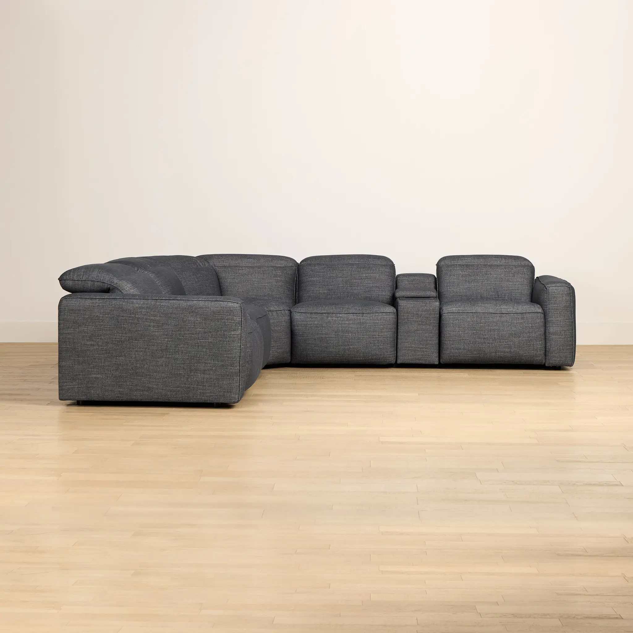 Ryland Dark Gray Fabric Large Dual Power Reclining Two-arm Sectional Ryland Dark Gray Fabric Large Dual Power Reclining Two-arm Sectional