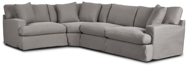 Delilah Gray Fabric Small Two-arm Sectional (0)