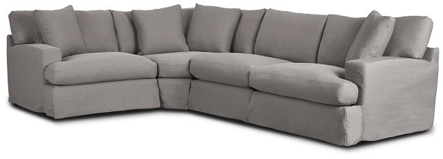 Delilah Gray Fabric Small Two-arm Sectional