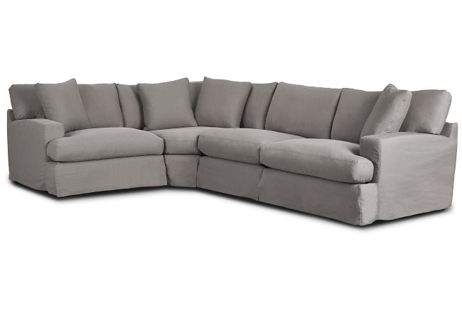 Delilah Gray Fabric Small Two-arm Sectional